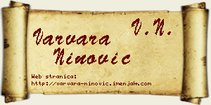 Varvara Ninović vizit kartica